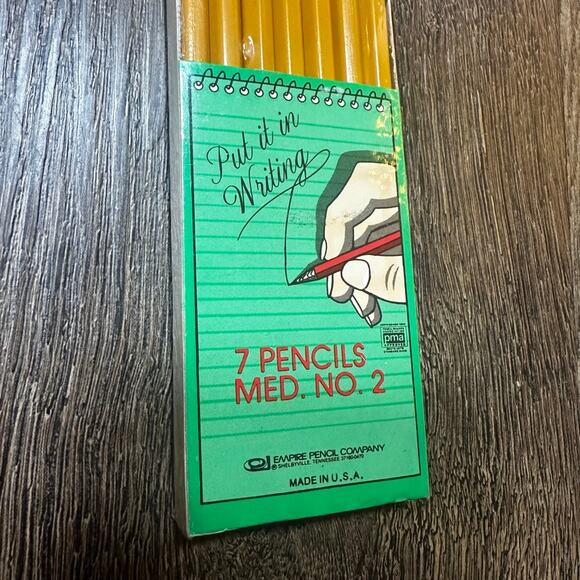 Vtg NIP EMPIRE 7 Pencils Med No.2 Sealed USA - Picture 2 of 6